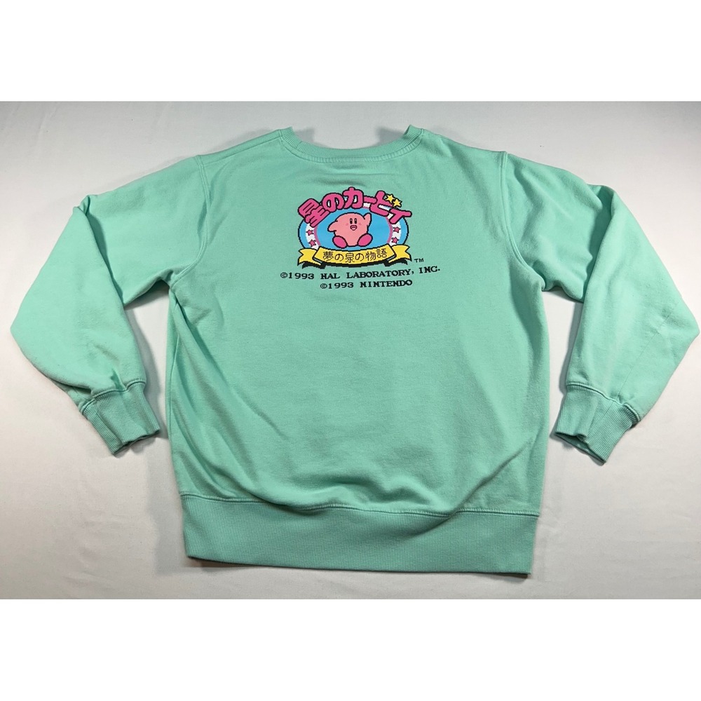 Kirby Nintendo HAL Laboratory Mint Green Graphic Sweatshirt Mens Medium SJ174